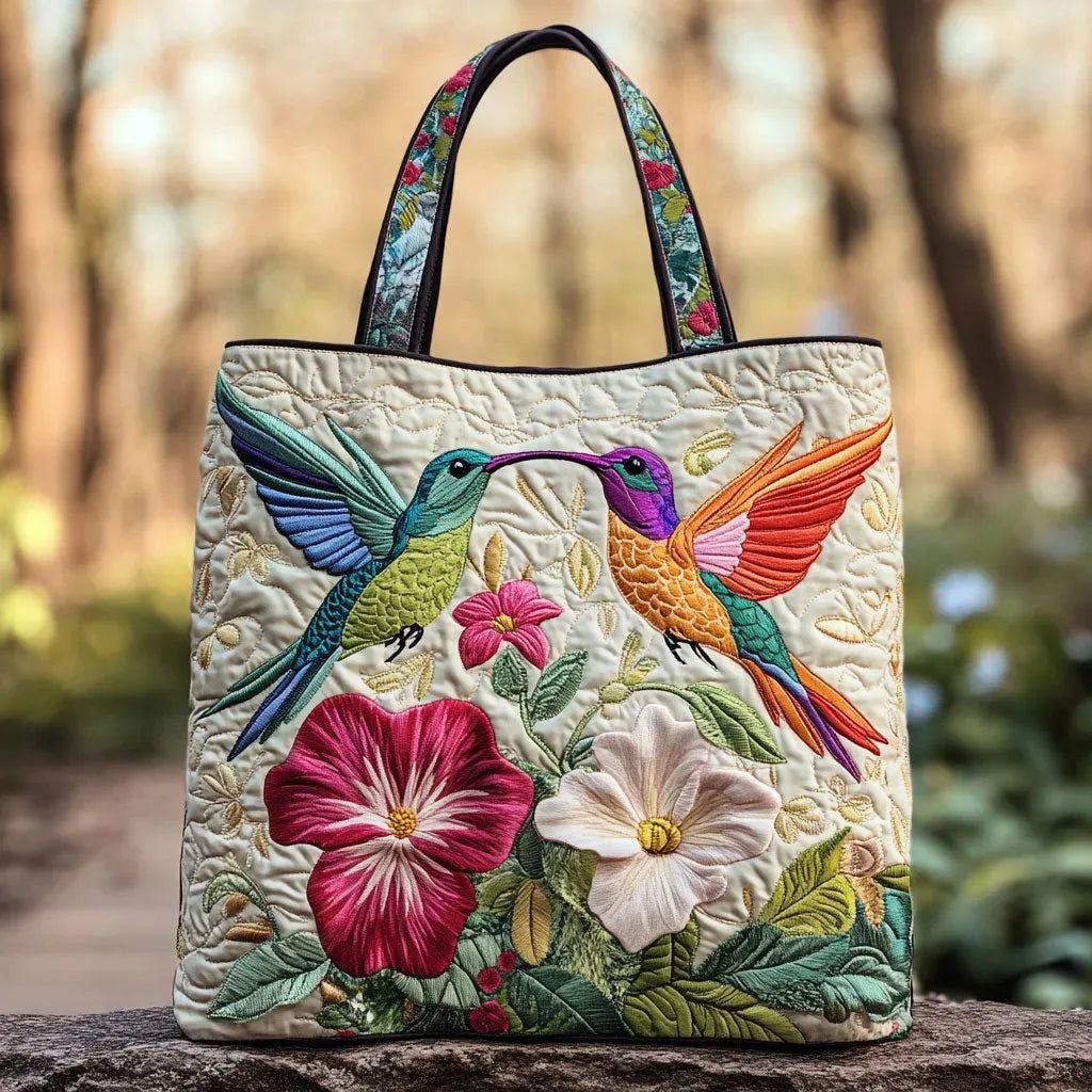 Torba Matelassé - Kolibri un Balti Ziedi