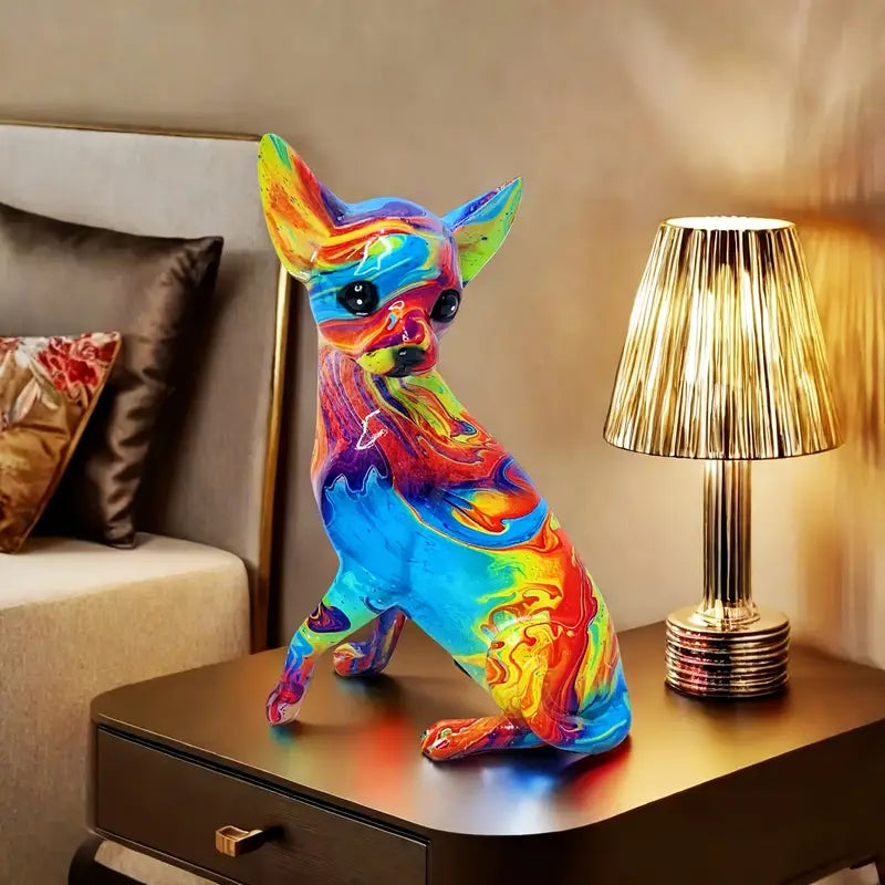 Chihuahua galda lampa no vibrējošām sveķiem